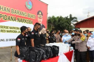 PEMUSNAHAN BARANG BUKTI NARKOTIKA HASIL UNGKAP KASUS POLDA JABAR DAN BNN PROVINSI JAWA BARAT